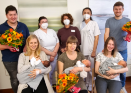 Unsere Neujahrsbabies 2023 und Ihre Eltern am Klinikum Altmühlfranken Weissenburg