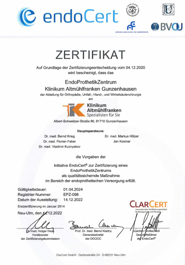 Klinikum_Altmuehlfranken Zertifikat EPZ 2020-2023