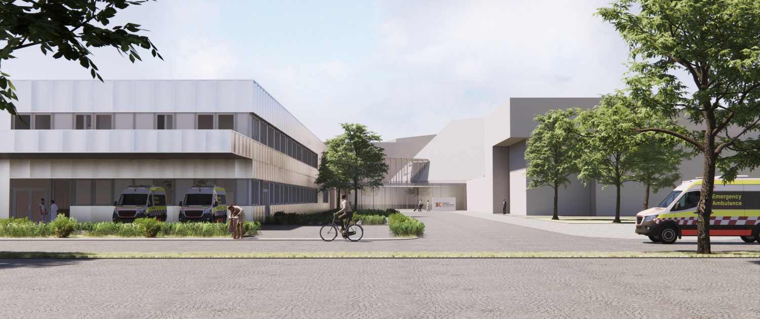 LUDES Architekten - Ingenieure GmbH | Klinikum Altmühlfranken Weißenburg - Erweiterung und Sanierung Perspektive Haupteingang